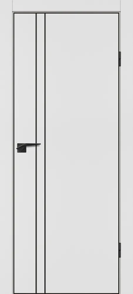 Фото Межкомнатная дверь P-20  черный молдинг PET,  кромка ABS черная c 4-х ст. Белый матовый